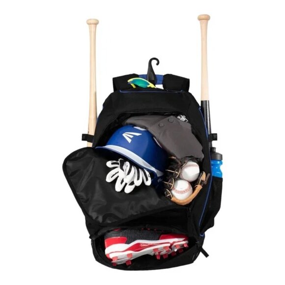New Era Shutout Backpack Sports Baseball Bat Sleeves Shoe Pocket Black/Navy NEW